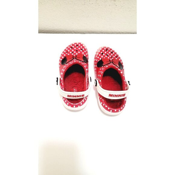Minnie Mouse Kids Red Polka Dot Insulated Slip on Clogs By Crocs Size 6/7 - Picture 5 of 14